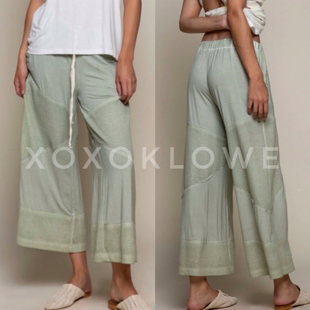 LAST ONE POL Sage Wide Leg Summer Palazzo Pants Loose Knit Lightweight - Picture 4 of 16